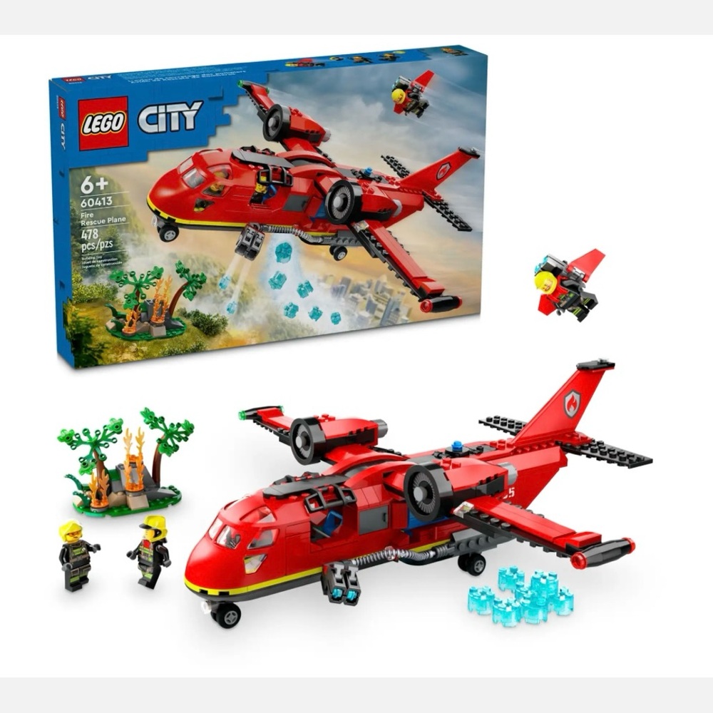 New LEGO CITY 60413 Fire Rescue Plane Factory Sealed New in Box Retired